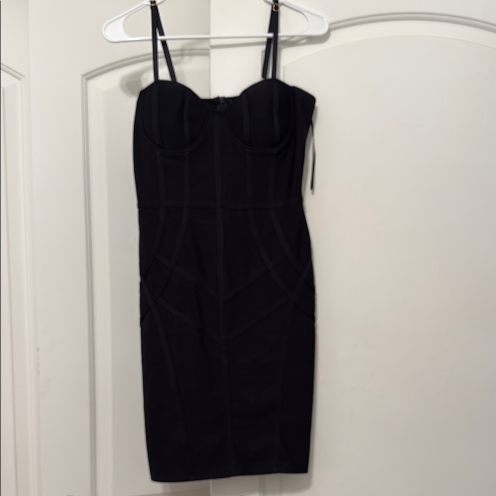 Haute Monde Black Bodycon Cocktail Dress